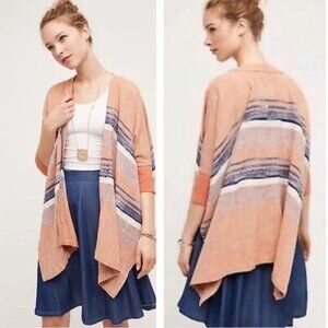 Elevenses Shoreline Kimono Cardigan Womens XS/S Peach Boho Western Beach Coastal